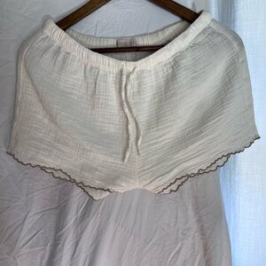 Cream Pajama Shorts